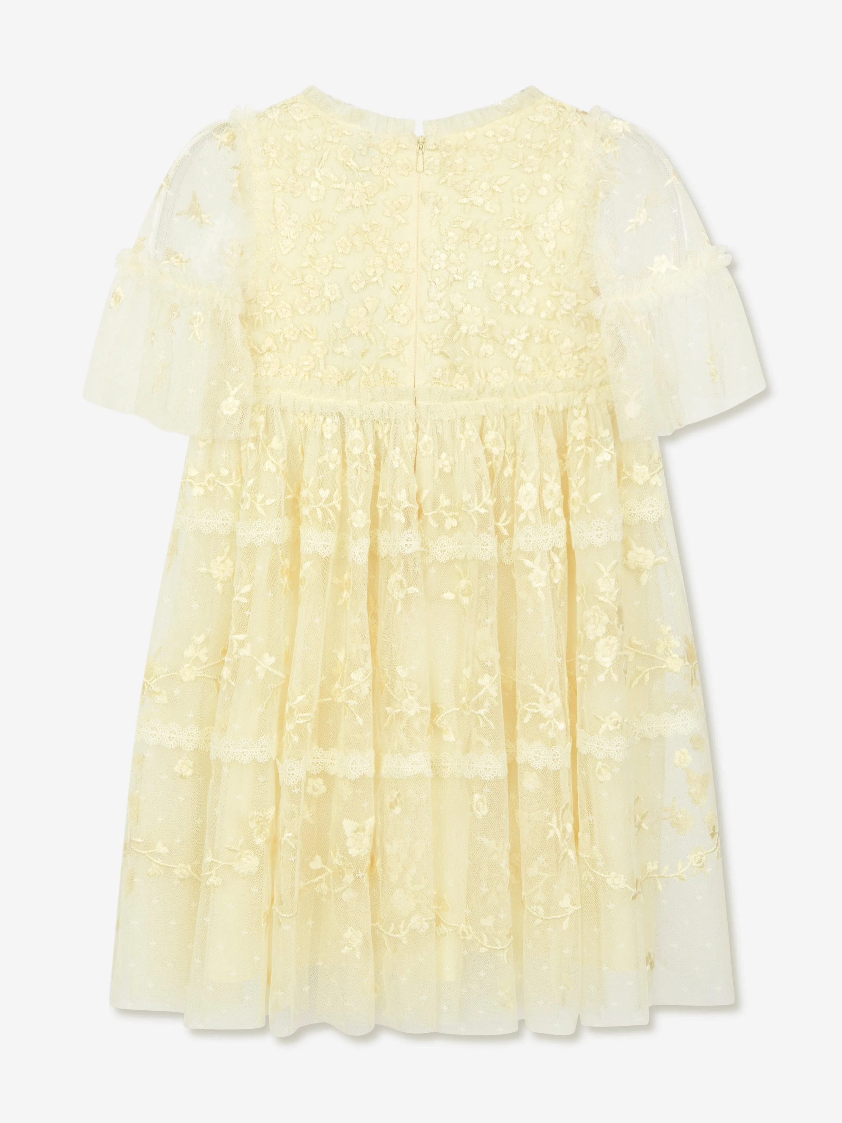 Needle & Thread Girls Sweetheart Lace Dress in Yellow