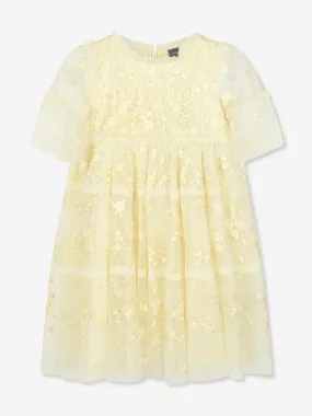 Needle & Thread Girls Sweetheart Lace Dress in Yellow