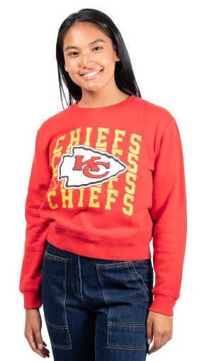 NFL Official Women's Super Soft Ultimate Crew Neck Sweatshirt|Kansas City Chiefs