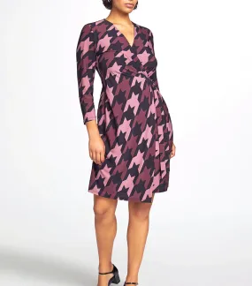 Printed Classic Wrap Dress Anne Black/Rose Stone Multi