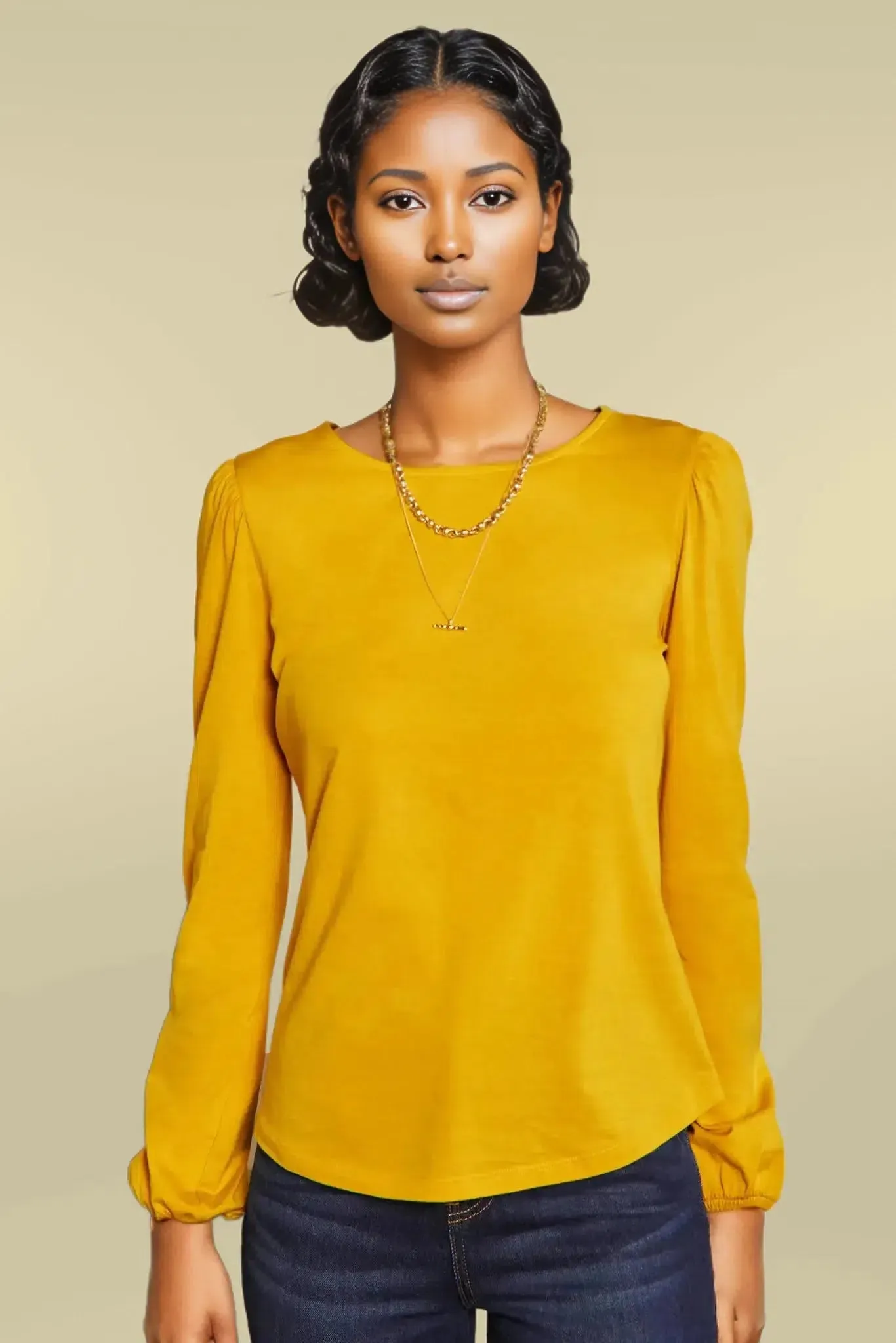 Puff Sleeve Jersey Top