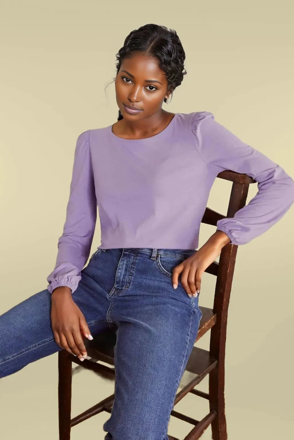 Puff Sleeve Jersey Top