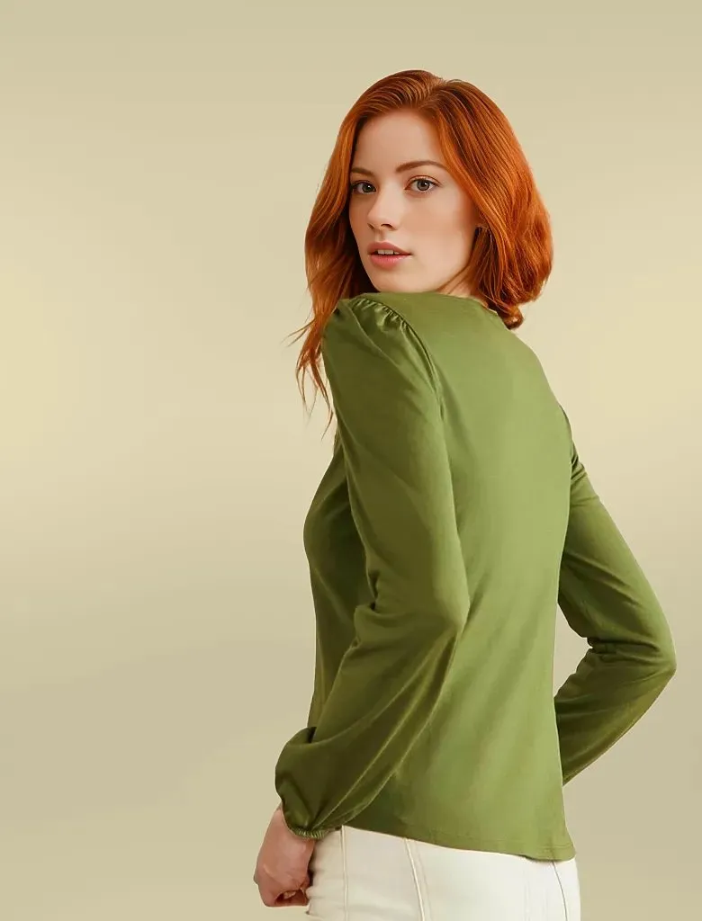 Puff Sleeve Jersey Top