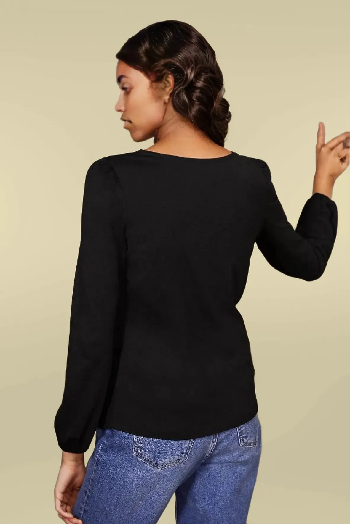 Puff Sleeve Jersey Top
