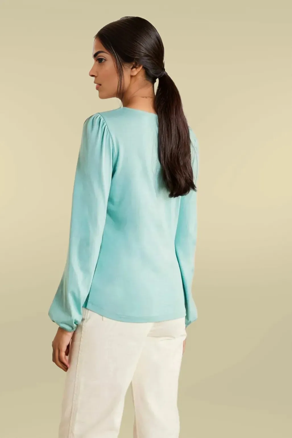 Puff Sleeve Jersey Top