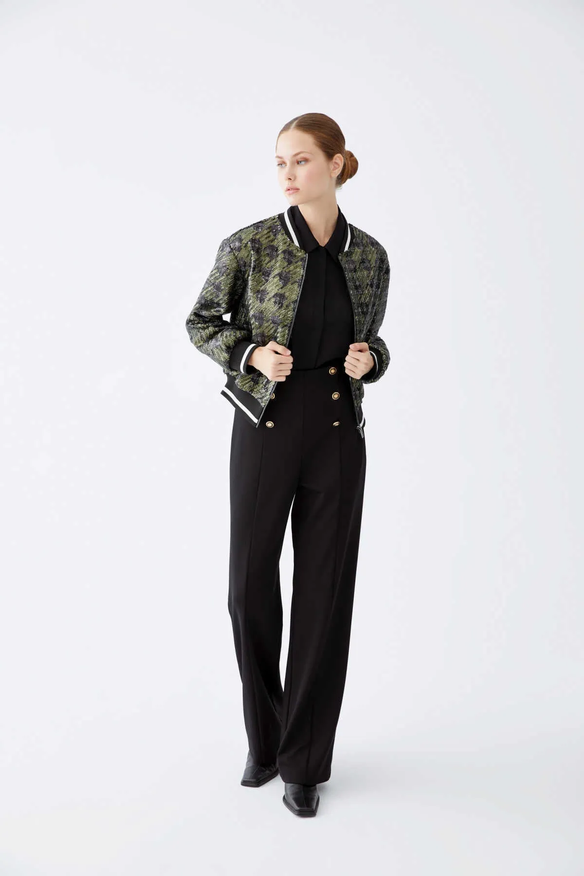Sequined Bomber Women Jacket Standard Color