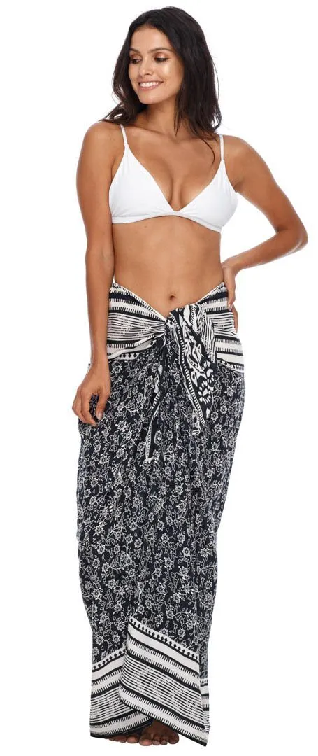 SHU-SHI Women's Floral Sarong Beach Cover-Up Skirt | Versatile Swimsuit Pareo