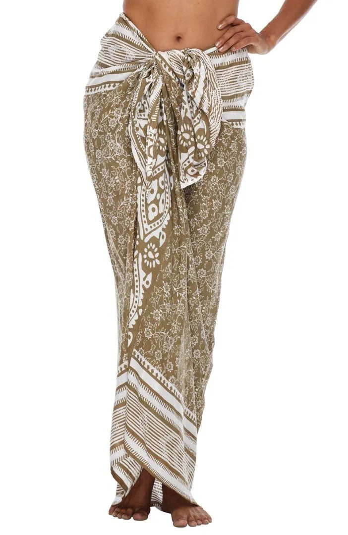 SHU-SHI Women's Floral Sarong Beach Cover-Up Skirt | Versatile Swimsuit Pareo