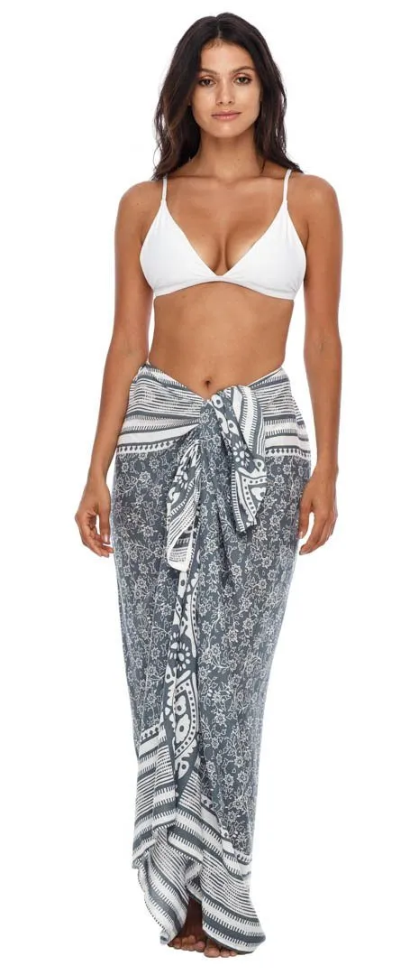 SHU-SHI Women's Floral Sarong Beach Cover-Up Skirt | Versatile Swimsuit Pareo