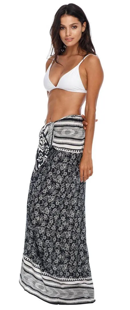 SHU-SHI Women's Floral Sarong Beach Cover-Up Skirt | Versatile Swimsuit Pareo