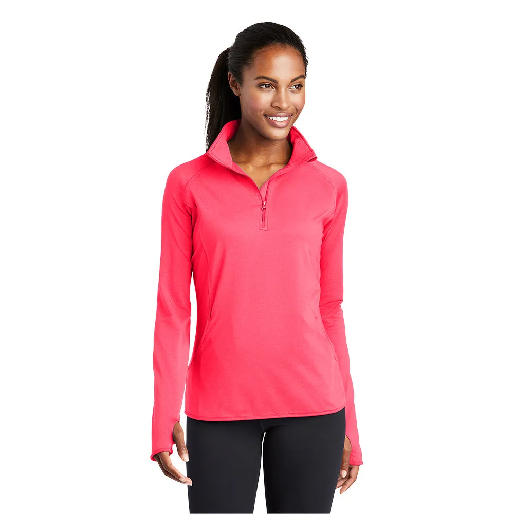 Sport-Tek® Women's Sport-Wick® Stretch 1/4-Zip Pullover - Hot Coral