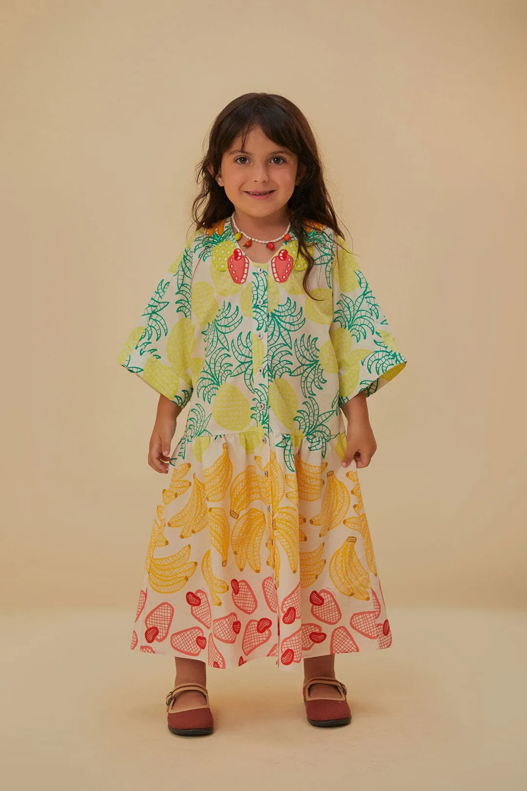 Tropical Fruits Kids Dress