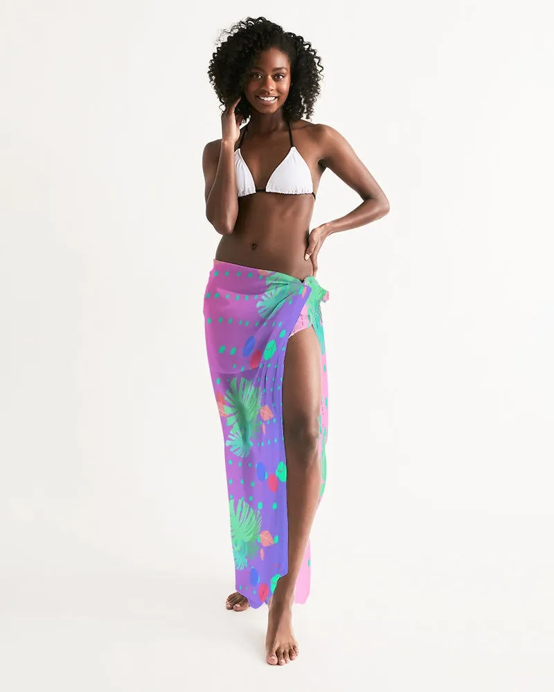 Tropical Leaves Dots Ombre Swim Cover Up