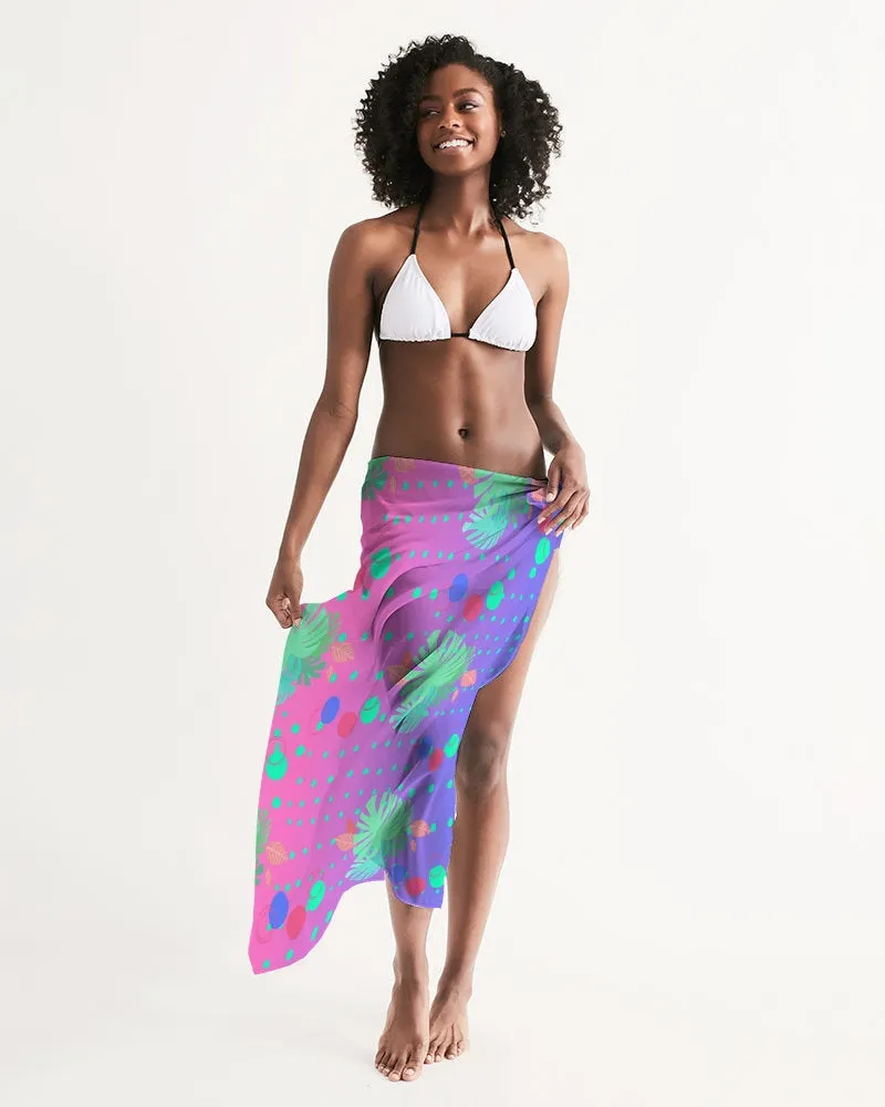 Tropical Leaves Dots Ombre Swim Cover Up