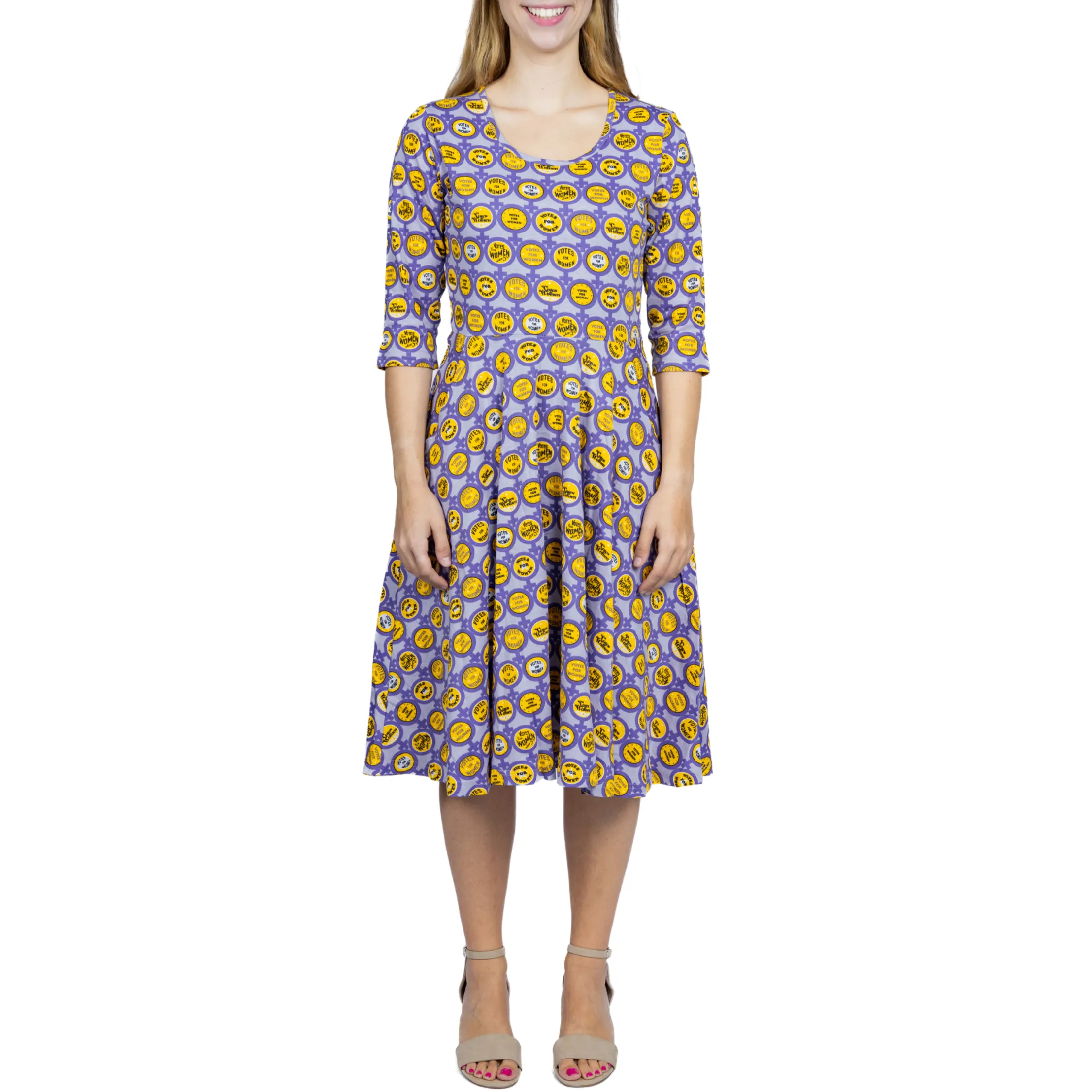 Votes for Women 3/4th Sleeves Twirl Dress [FINAL SALE]
