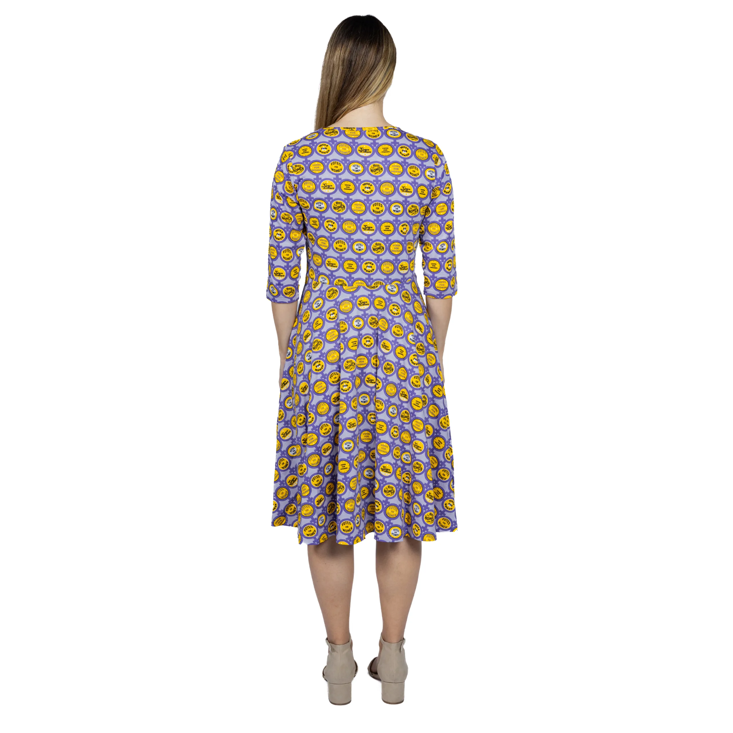 Votes for Women 3/4th Sleeves Twirl Dress [FINAL SALE]
