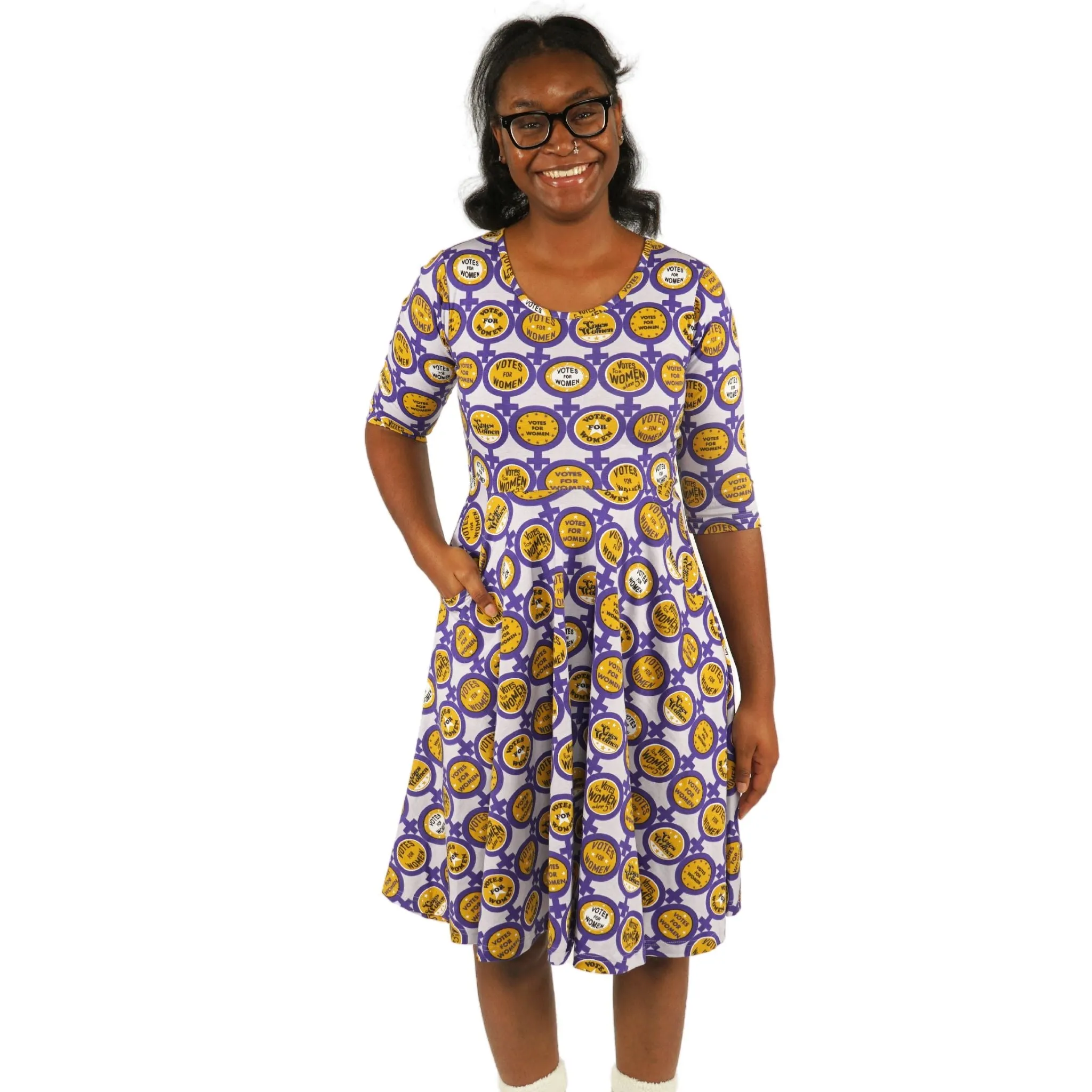 Votes For Women Twirl Dress (Larger Print) [FINAL SALE]
