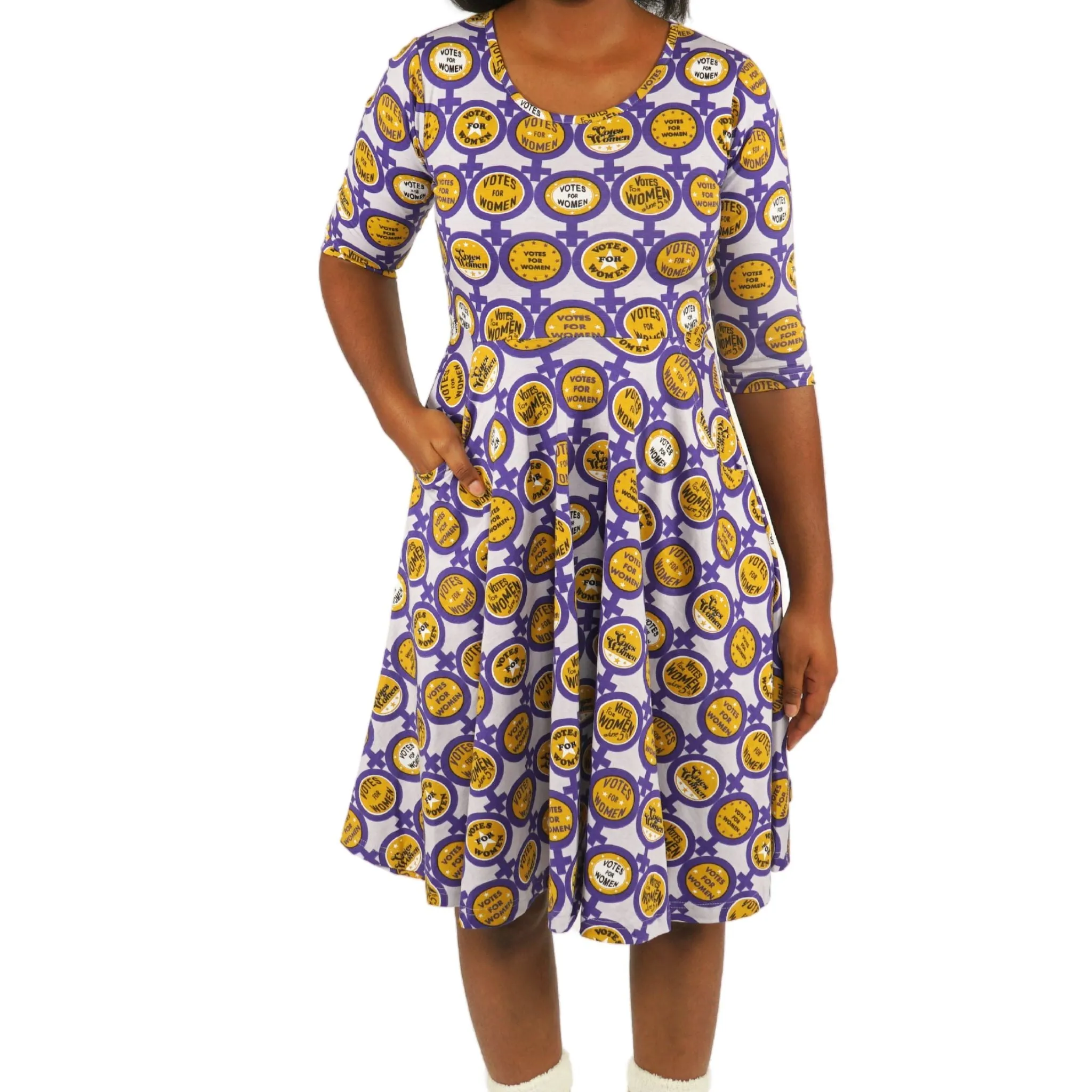 Votes For Women Twirl Dress (Larger Print) [FINAL SALE]