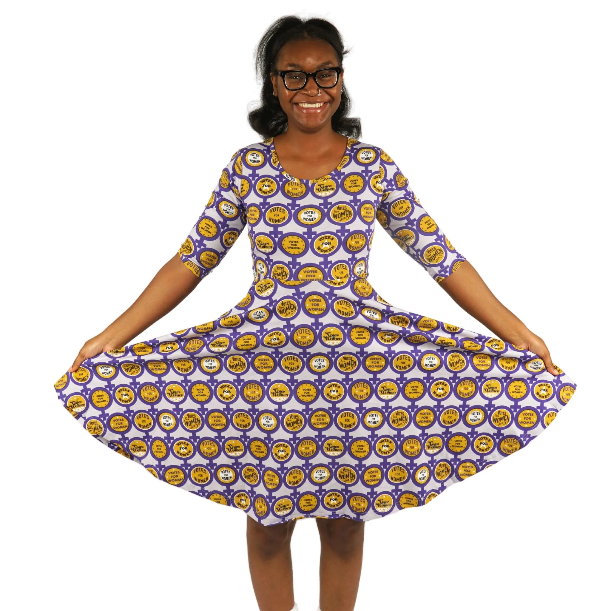 Votes For Women Twirl Dress (Larger Print) [FINAL SALE]
