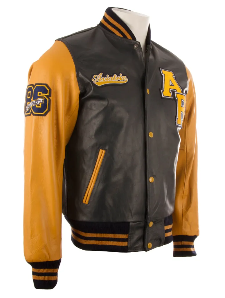 VZH7 Men's Varsity Jacket - Navy/Mustard