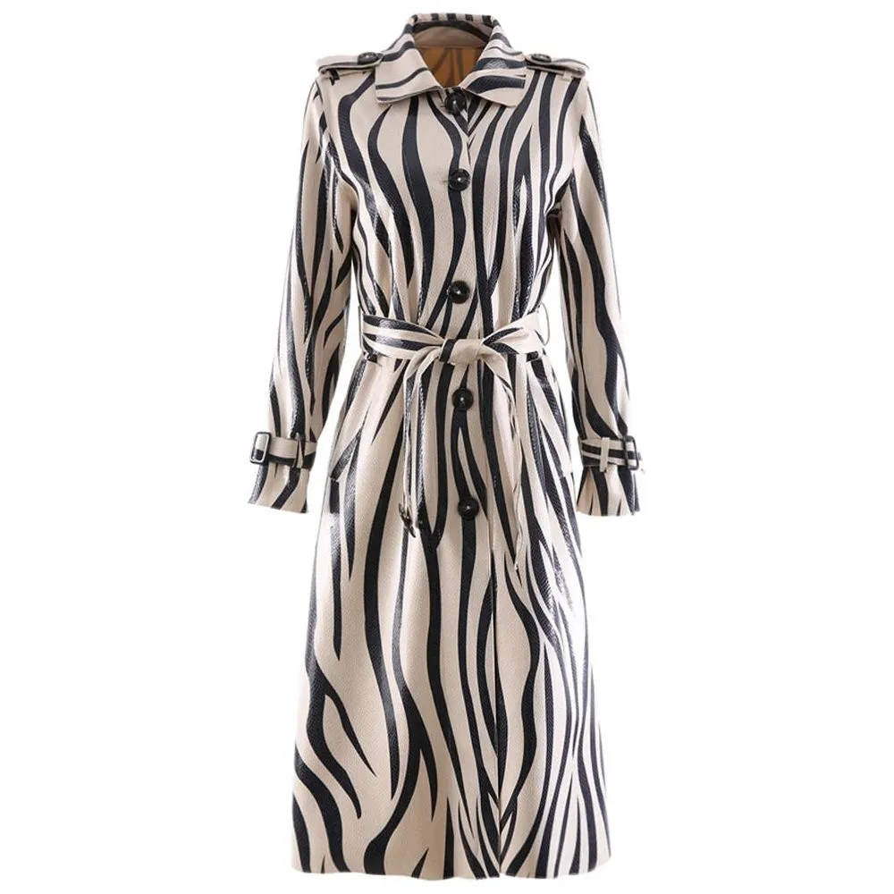 Women's Belted Long Retro Style Coat
