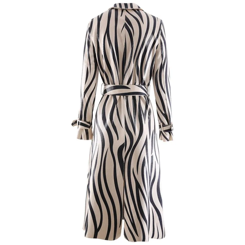 Women's Belted Long Retro Style Coat